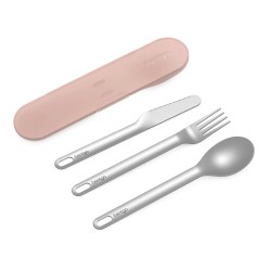 Cubiertos para viaje Inox Rosa - BGSSUT-RS
